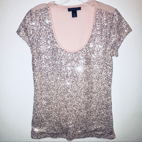White House Black Market Tops - WHBM Pink Sequin Shirt